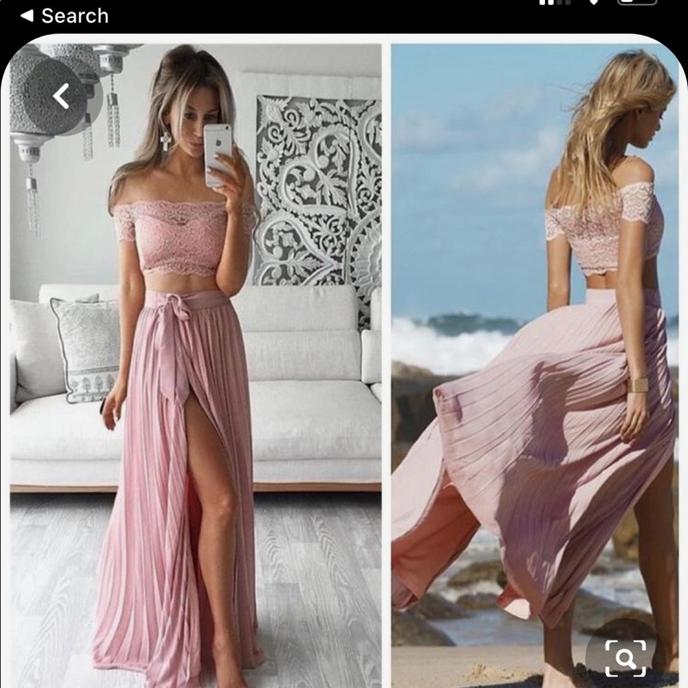 BLUSH PINK 2 PIECE PROM/OCCASION DRESS